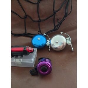 Bike Bicycle Accessories 3 Bells, 1 Bicycle Light, 1 Net Bundle Multicolor